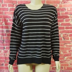 Halogen Striped wool cashmere Women's Sweater Sz L